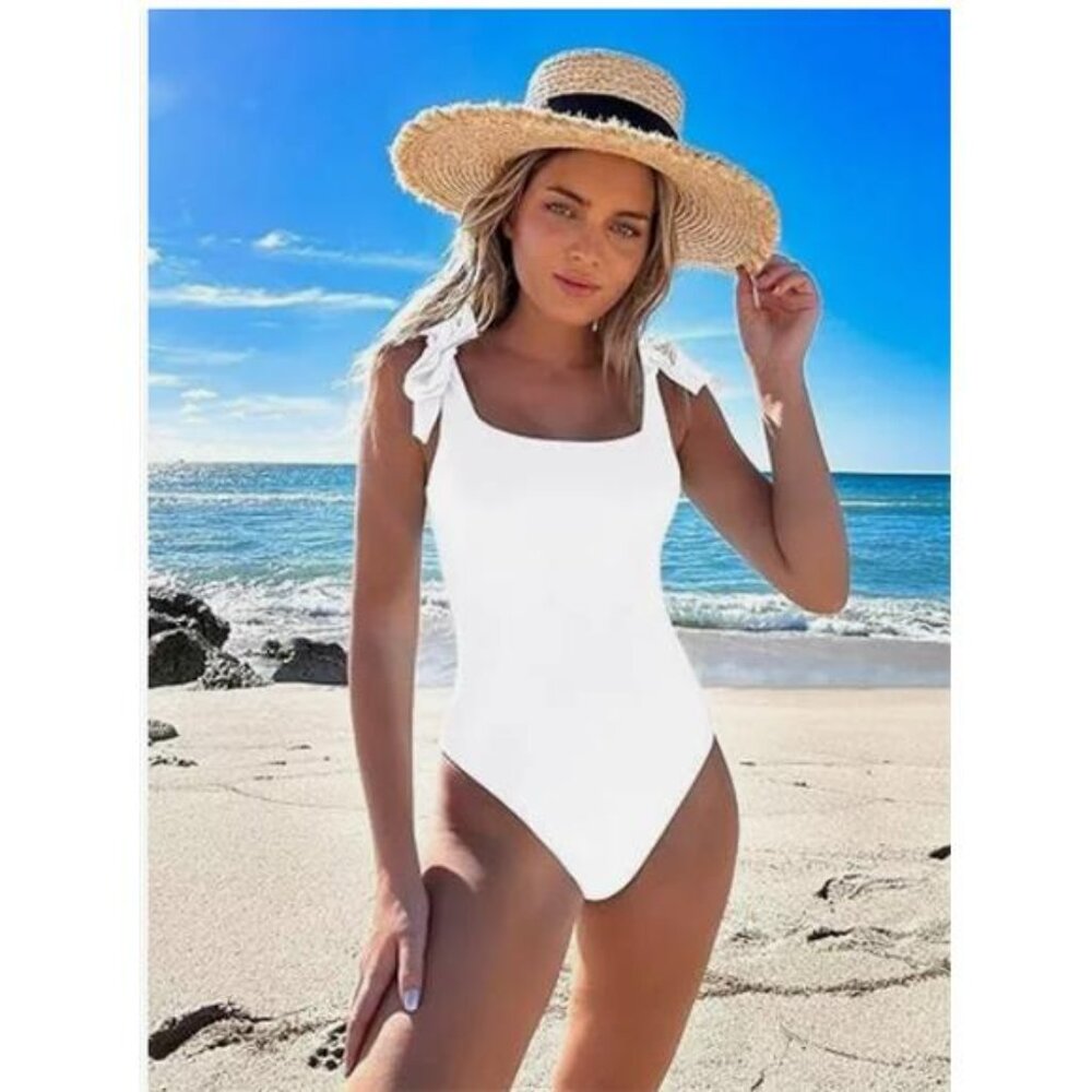 NEW TASHEHE Women's One Piece Bathing Suit Low Back Sexy High Leg Swimming, M